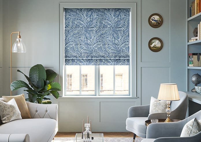 Acoustic Velvet, Classic Blue - Motorised Roman Blind - Image 3